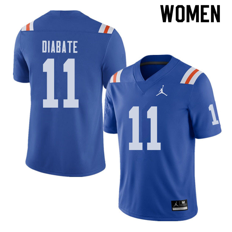 Jordan Brand Women #11 Mohamoud Diabate Florida Gators Throwback Alternate College Football Jerseys